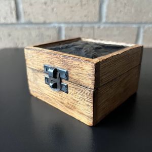 Primitive Wood Trinket/Jewelry Box Hobby Keepsake 3½" square X 2¼" deep.